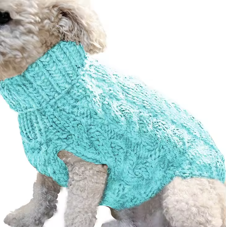 Knit Pet Sweater for Small Dogs & Cats – Warm Winter Chihuahua/Yorkie/Sphynx Clothes, Durable Cable Knit Jumper – Sizes S M L XL