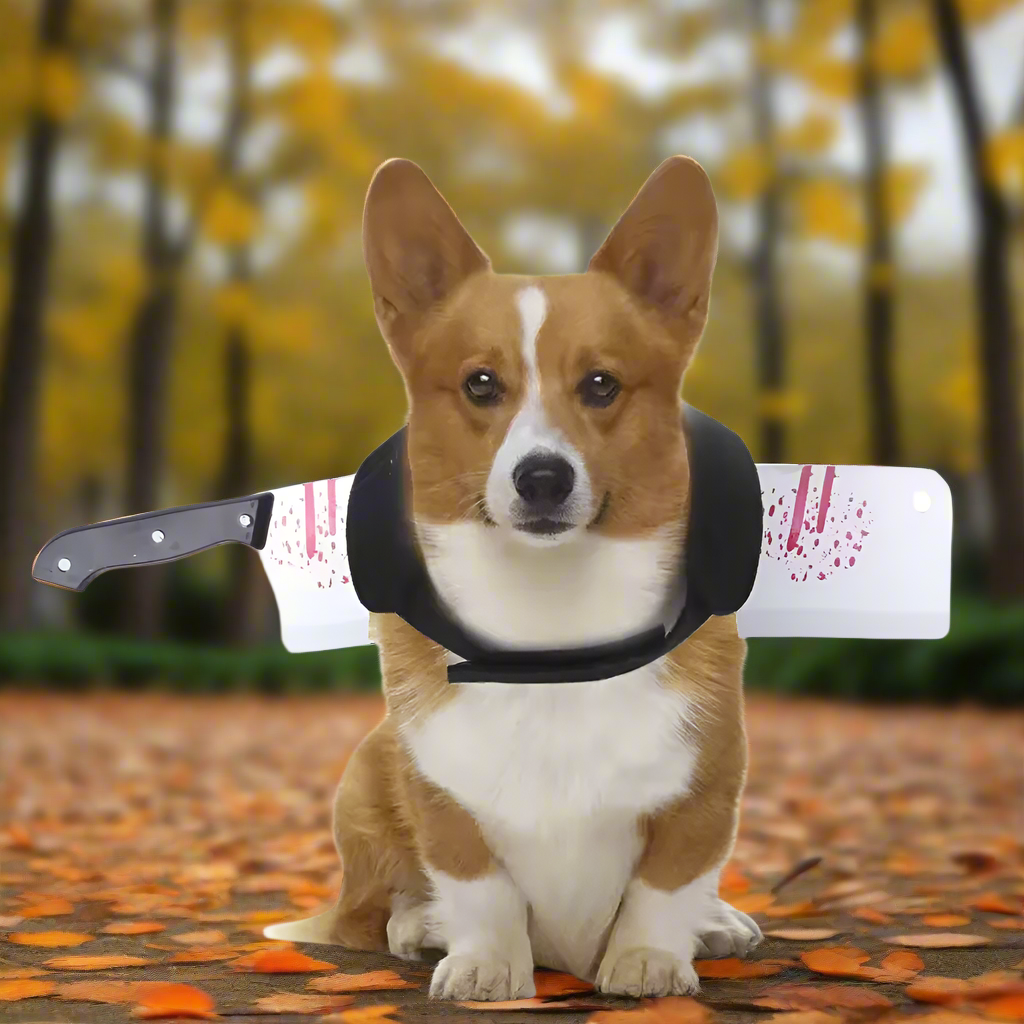 Halloween Dog Costume Funny Knife Harness Illusion | Cat Costume | Kitchen Knife / Bayonet / Hammer / Wrench | Sizes S M L