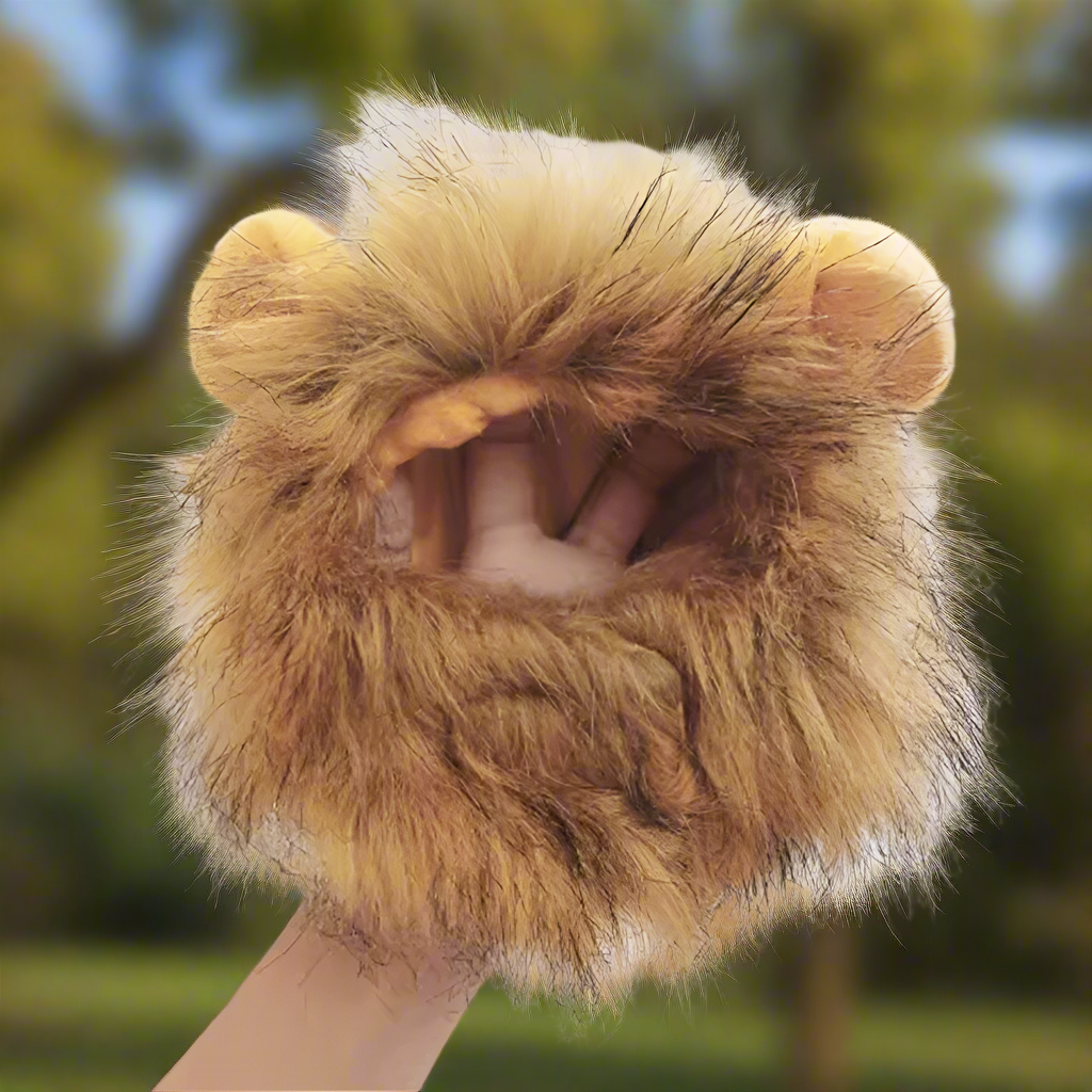 Cat Lion Wig Costume – Funny Lion Mane Hat for Cats & Small Dogs, Halloween Pet Cosplay Outfit, Cute Cat Dog Costume for Photos