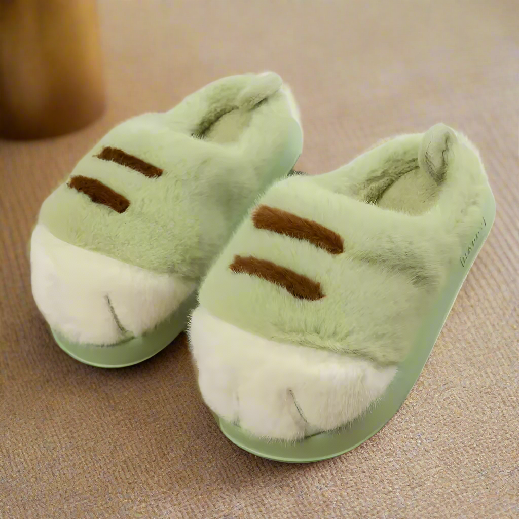 3D Cat Paw Slippers Plush Fluffy Indoor Shoes Cozy Furry Paw Slippers Anti Slip Bedroom House Shoes Cute Gift for Women Men Kids