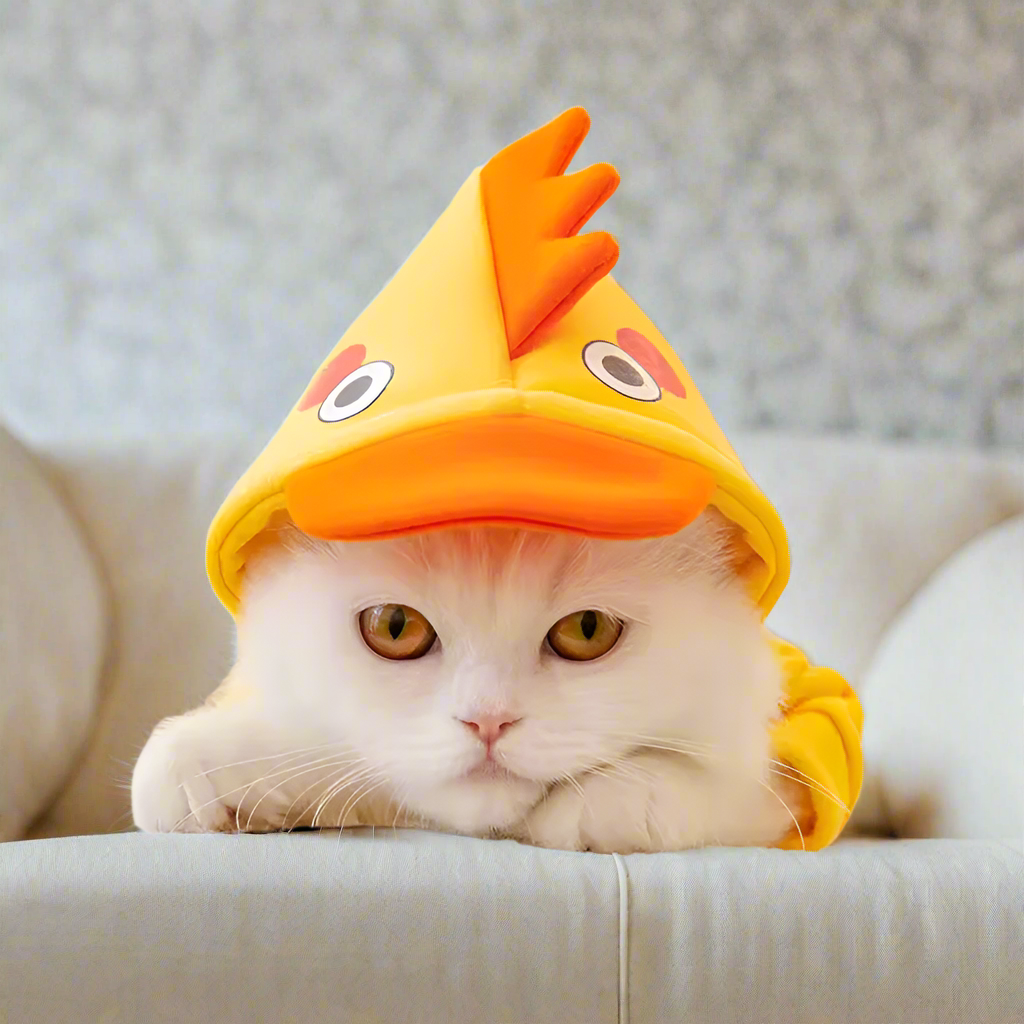 Duck Pet Hoodie – Funny 3D Duck/Bear Costume for Cats & Dogs, Winter Warm Hoodie with Leash Hook, Pet Cosplay Sweate