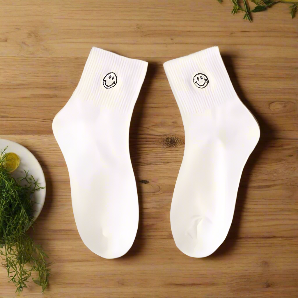 Embroidered Smiling Socks