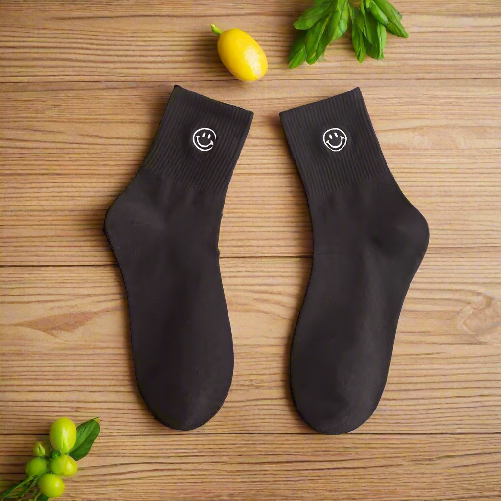 Embroidered Smiling Socks