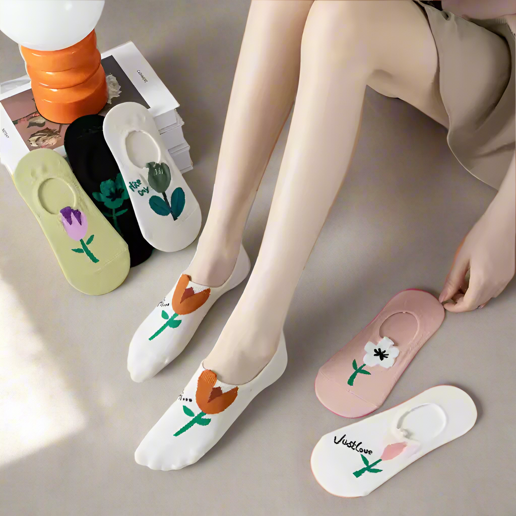 No-Show Flower Socks