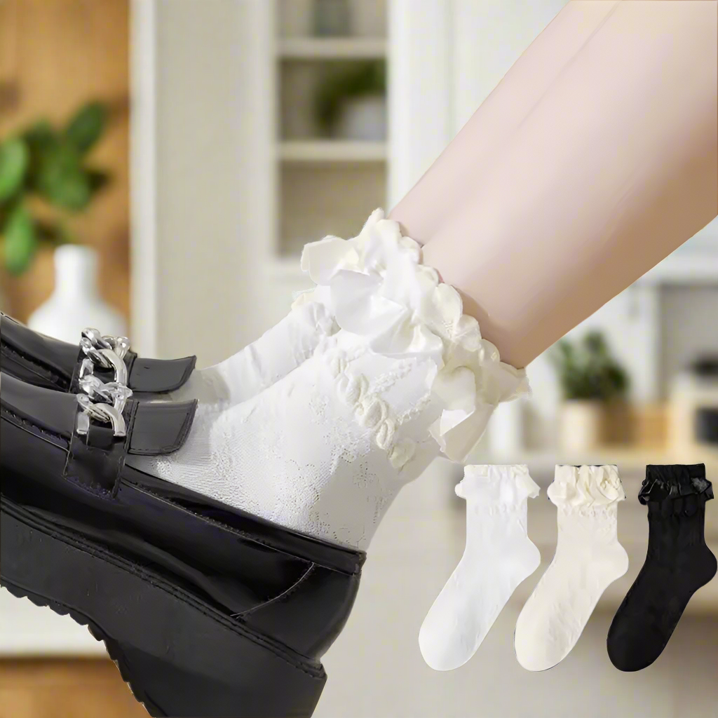 Ruffle Lace Socks 3 Pack