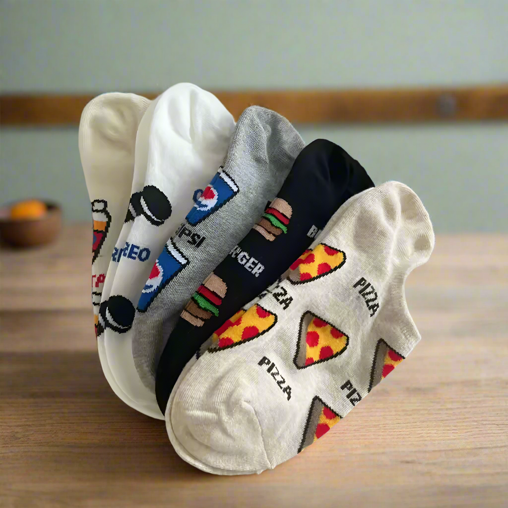 5 Pack Funny Food Low Cut Socks
