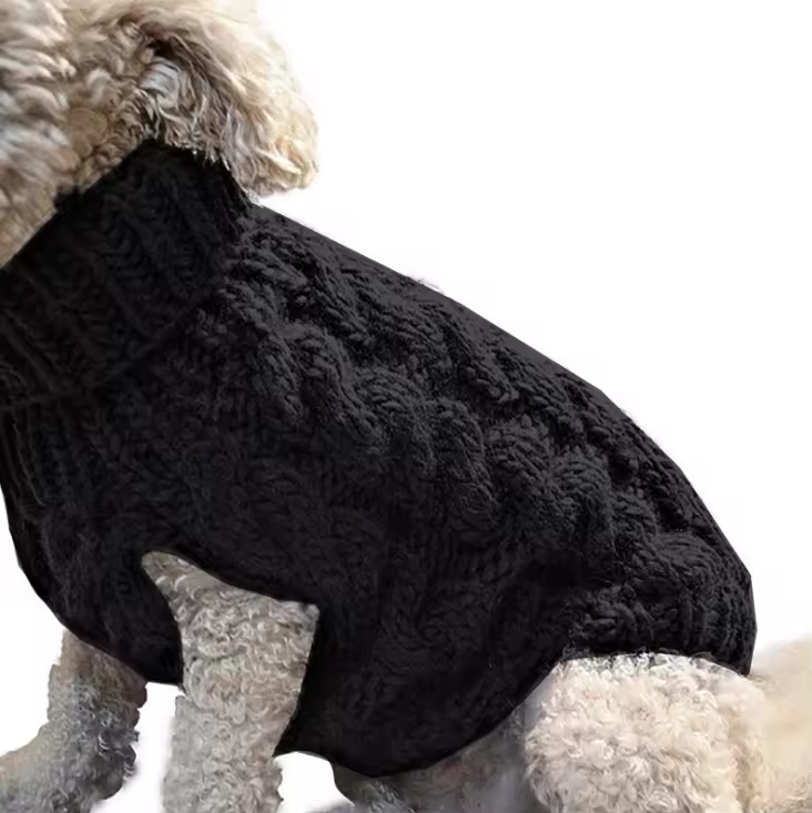 Knit Pet Sweater for Small Dogs & Cats – Warm Winter Chihuahua/Yorkie/Sphynx Clothes, Durable Cable Knit Jumper – Sizes S M L XL