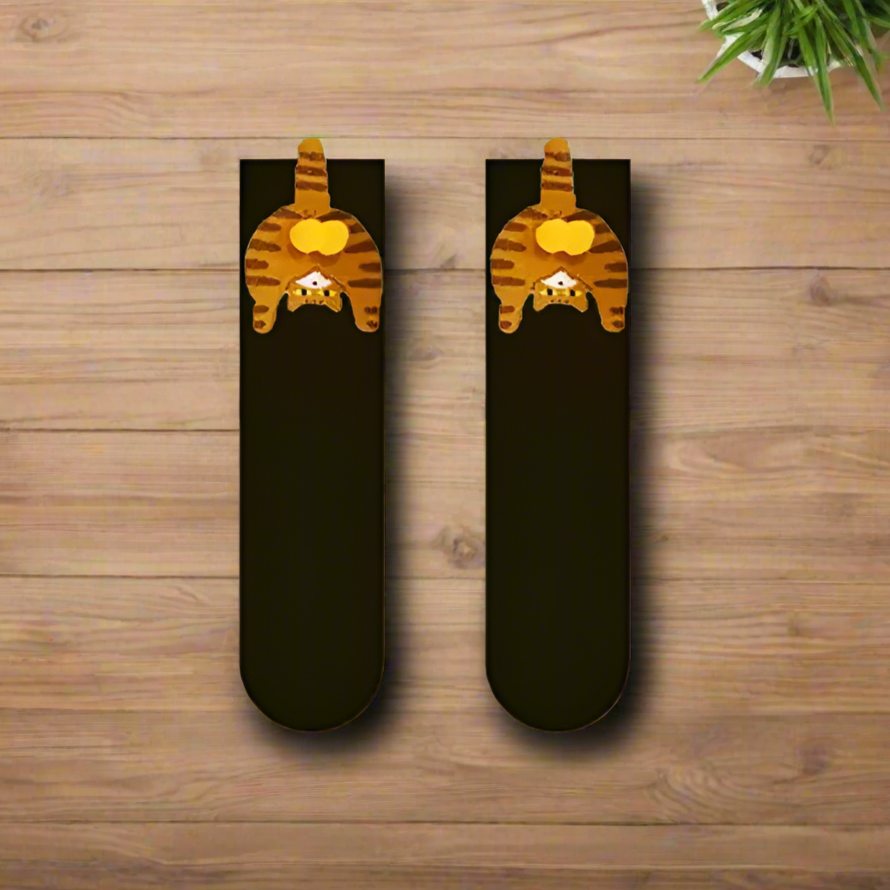 Cartoon Cat Socks Funny Egg Butt Design | Cozy Mid-Calf Cotton Socks for Cat Lovers, Christmas Gifts, Winter Warm Socks