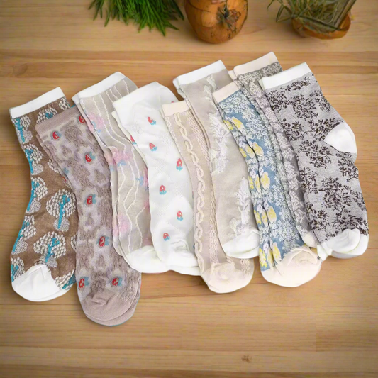 Vintage Floral Socks 9 Pack