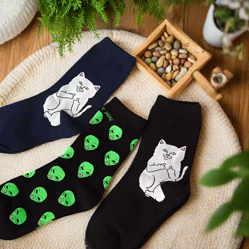 Alien Cat Socks