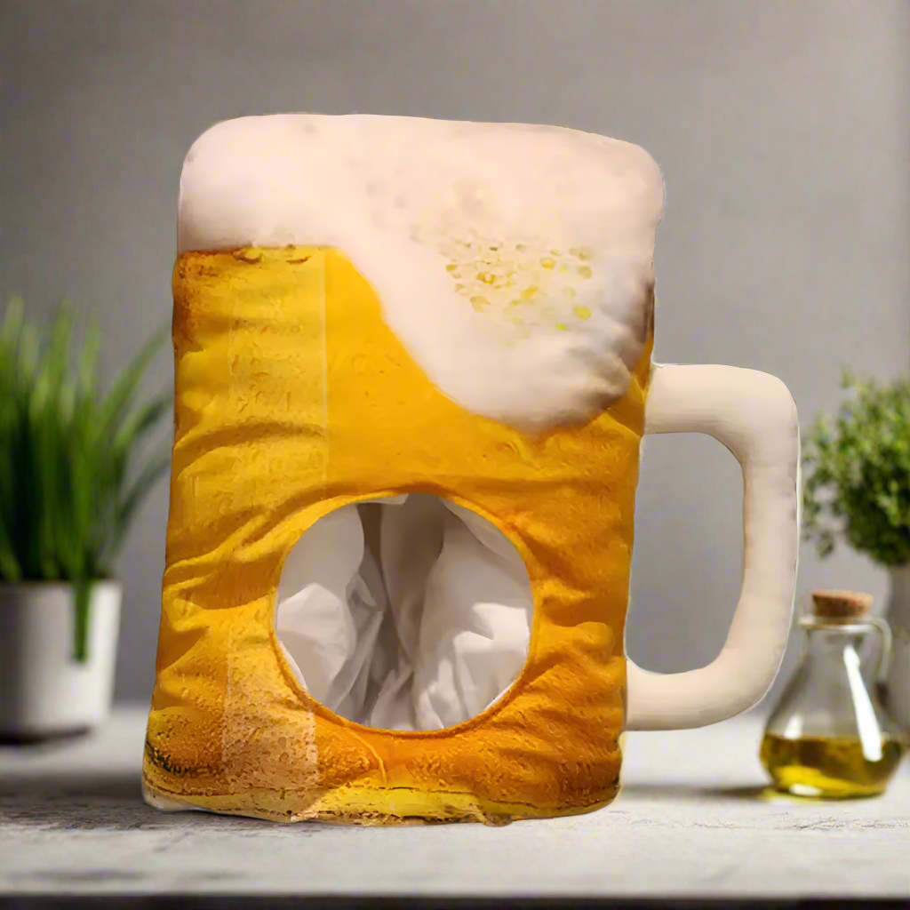 Beer Mug Costume Hat – Funny Oktoberfest Party Hat, Beer Lover Gag Gift for Men, Fathers Day Novelty Hat, Pint Foam Cap for Festivals