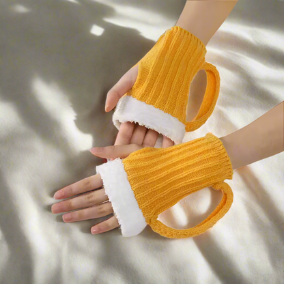 Beer Mug Gloves Funny Fingerless Knit Gloves – Dad Gift, Fathers Day Present, Oktoberfest Costume Accessory, Beer Lover Gag Gift for Men