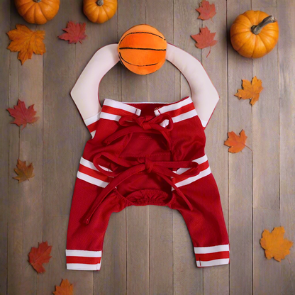 Basketball Pet Costume – Funny Cat & Dog Sport Outfit with Ball, Breathable Puppy Halloween Cosplay Clothes (XS–XL)