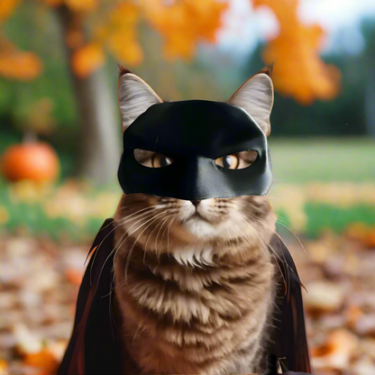 Black Cat Bat Mask – Funny Pet Avenger Cosplay Mask for Cats & Small Dogs, Superhero Halloween Costume Photo Prop