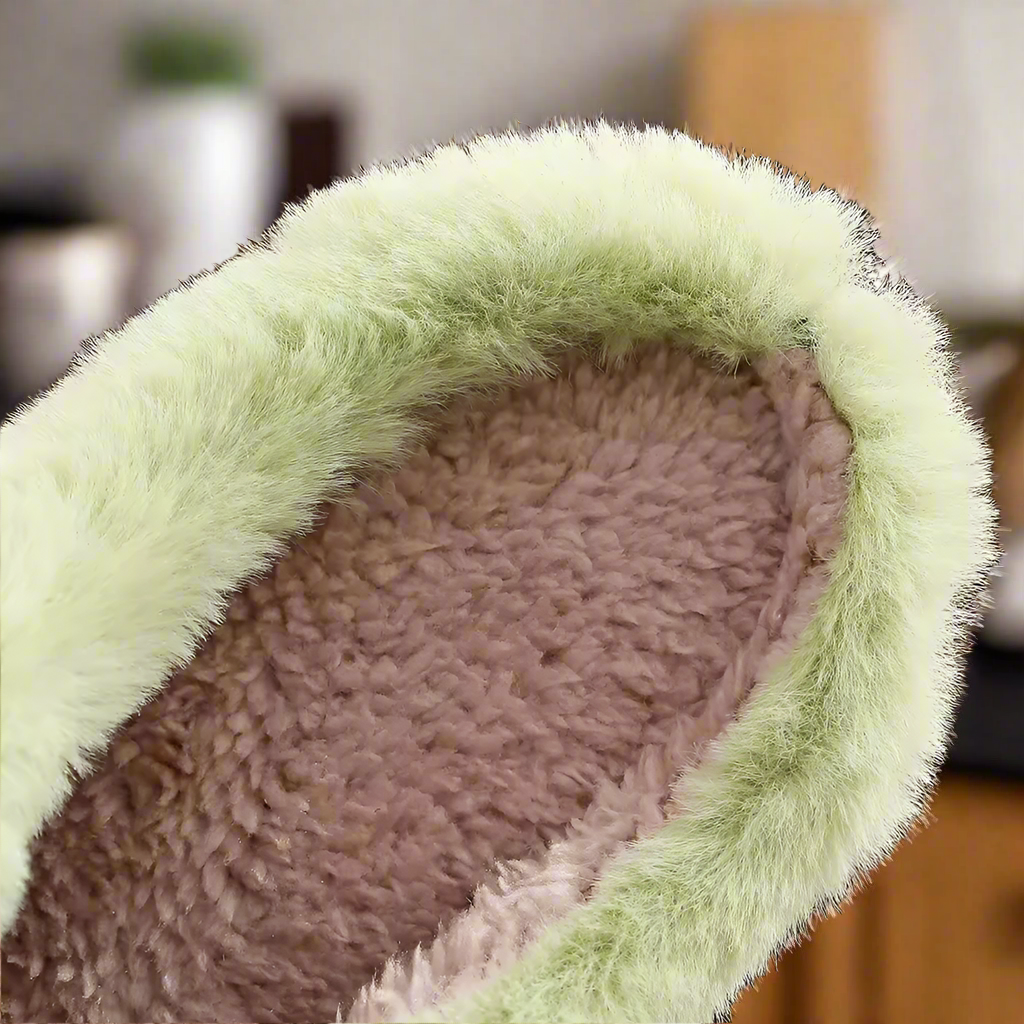 Mean Green Christmas Slippers – Funny Holiday Character Furry Slippers – Cozy Plush Winter House Shoes for Men & Women – Green Monster Gift