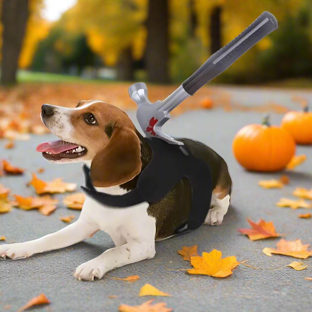 Halloween Dog Costume Funny Knife Harness Illusion | Cat Costume | Kitchen Knife / Bayonet / Hammer / Wrench | Sizes S M L