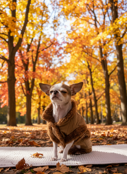 Small Dog Winter Jacket, Warm Fleece/Sherpa Dog Coat with Harness D-Ring, Classic Solid Color Vest XS–XL