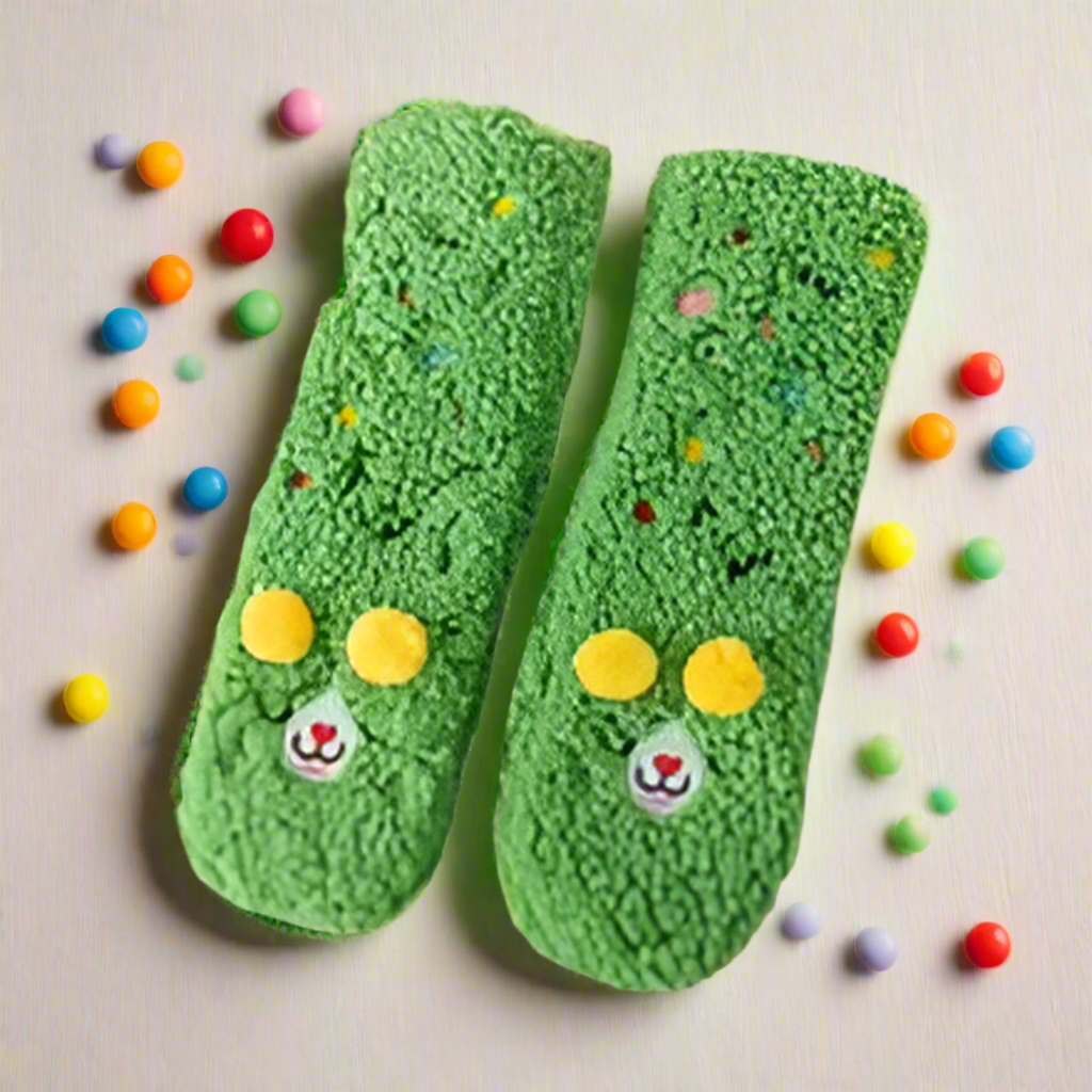 Fuzzy Monster Face Slipper Socks