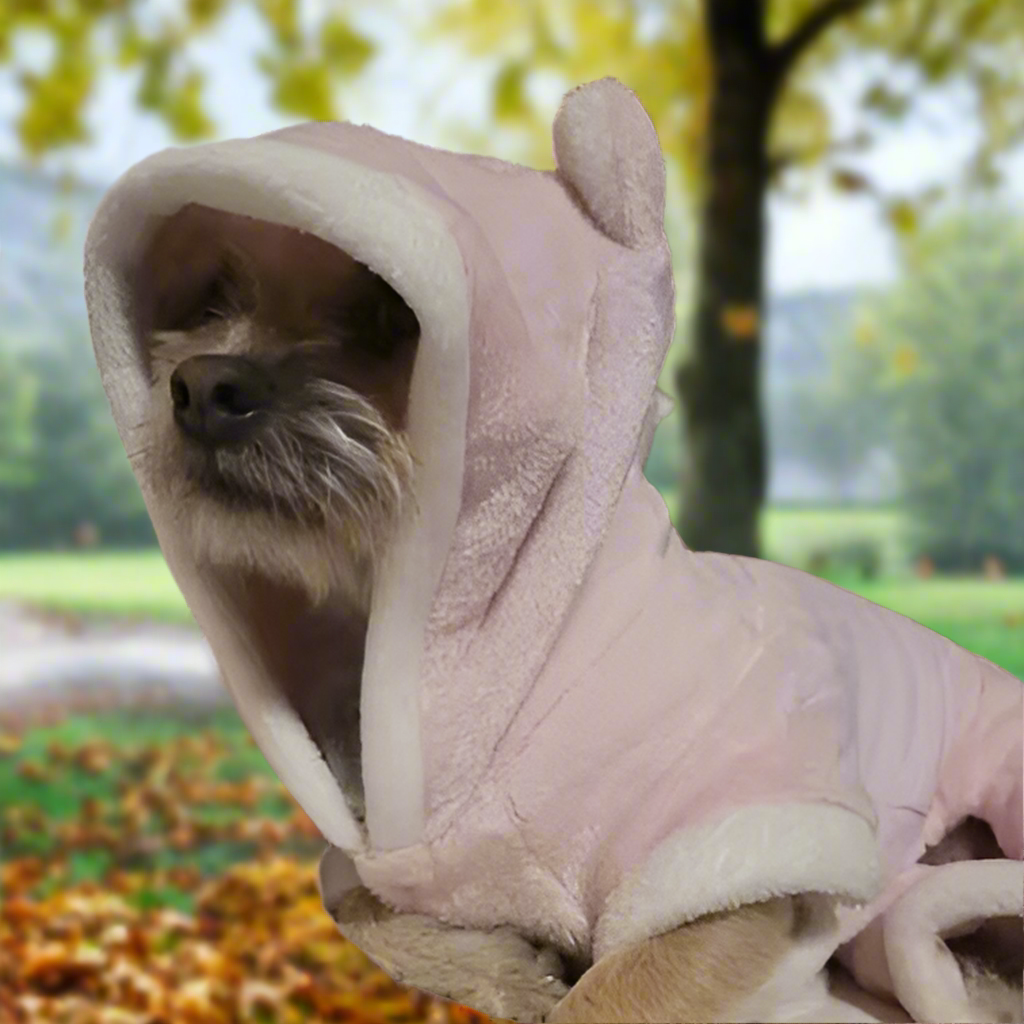 Piggy Dog Hoodie Jumpsuit – Soft Warm Fleece Pet Pajamas for Small Dogs & Cats, Cute Winter Costume Coat for Chihuahua & Yorkie