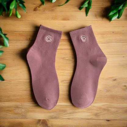 Embroidered Smiling Socks