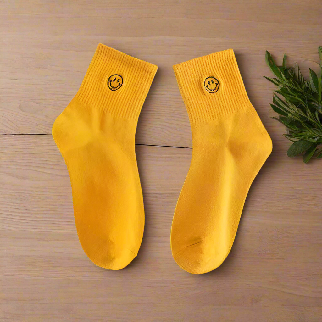 Embroidered Smiling Socks