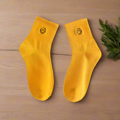 Embroidered Smiling Socks