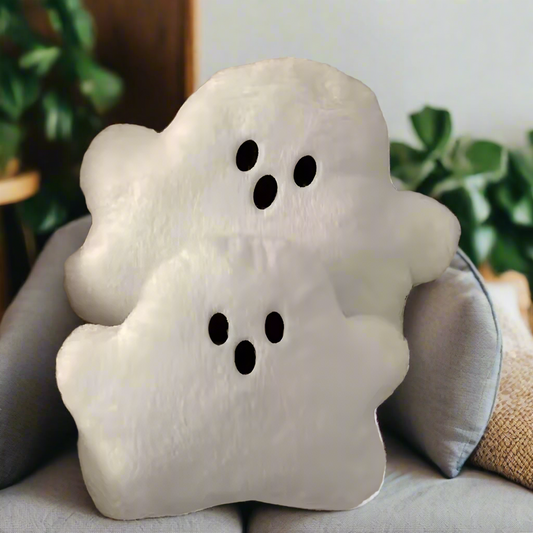 Ghost Pillow Plush – Halloween Throw Pillow Cute Ghost Decor for Bed Couch Sofa | Soft Spooky Plushie | Kawaii Halloween Gift