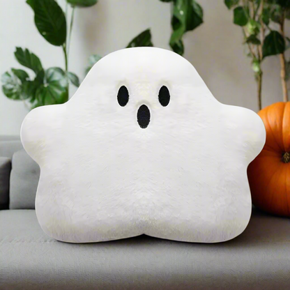 Ghost Pillow Plush – Halloween Throw Pillow Cute Ghost Decor for Bed Couch Sofa | Soft Spooky Plushie | Kawaii Halloween Gift