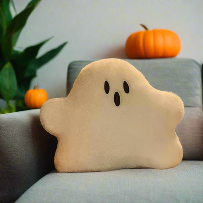 Ghost Pillow Plush – Halloween Throw Pillow Cute Ghost Decor for Bed Couch Sofa | Soft Spooky Plushie | Kawaii Halloween Gift