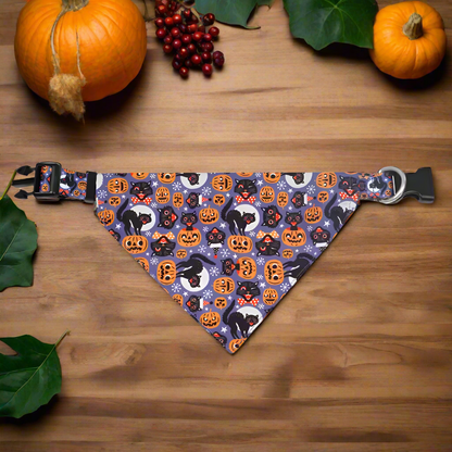 Halloween Dog Bandana Collar – 4 Designs, Adjustable Pet Scarf for Small Medium Large Dogs, Ghost Pumpkin Cat Pet Costume Bib