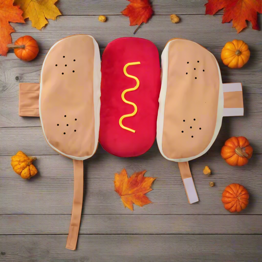 Hot Dog Pet Costume – Funny Halloween Outfit for Cats & Dogs, Cute Puppy Cosplay Dress Up Apparel