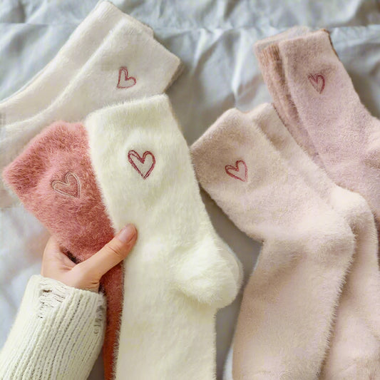 Embroidered Heart Socks