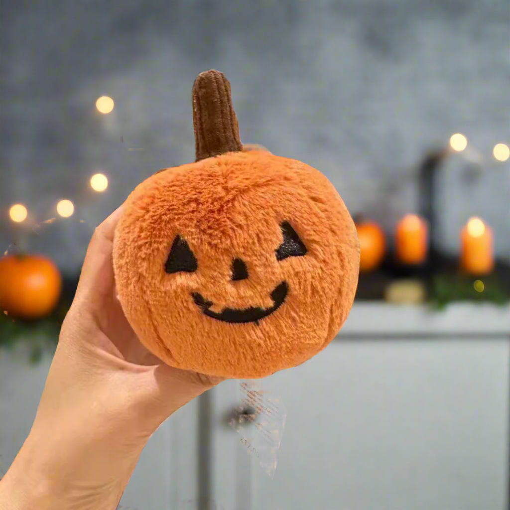 Mini Plush Pumpkin – Soft Halloween Jack-O'-Lantern Decoration | Kawaii Pumpkin Plushie Toy | Cute Fall Decor Gift Idea