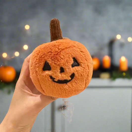 Mini Plush Pumpkin – Soft Halloween Jack-O'-Lantern Decoration | Kawaii Pumpkin Plushie Toy | Cute Fall Decor Gift Idea