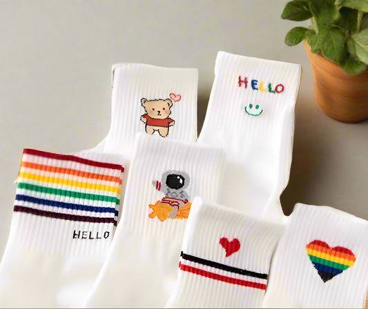 Heart Rainbow Socks