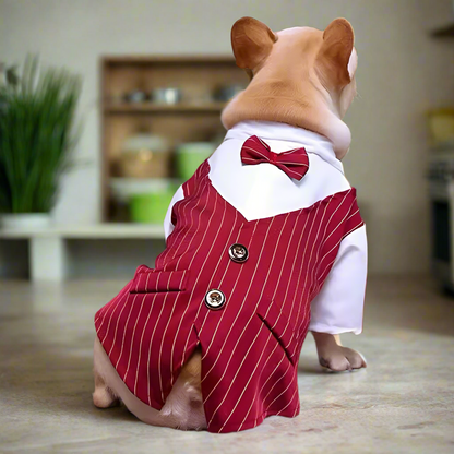 French Bulldog Dog Tuxedo Suit – Wedding Formal Pet Outfit with Bow Tie for Small Dogs, Pug, Corgi, Party Puppy Costume XS–XXL