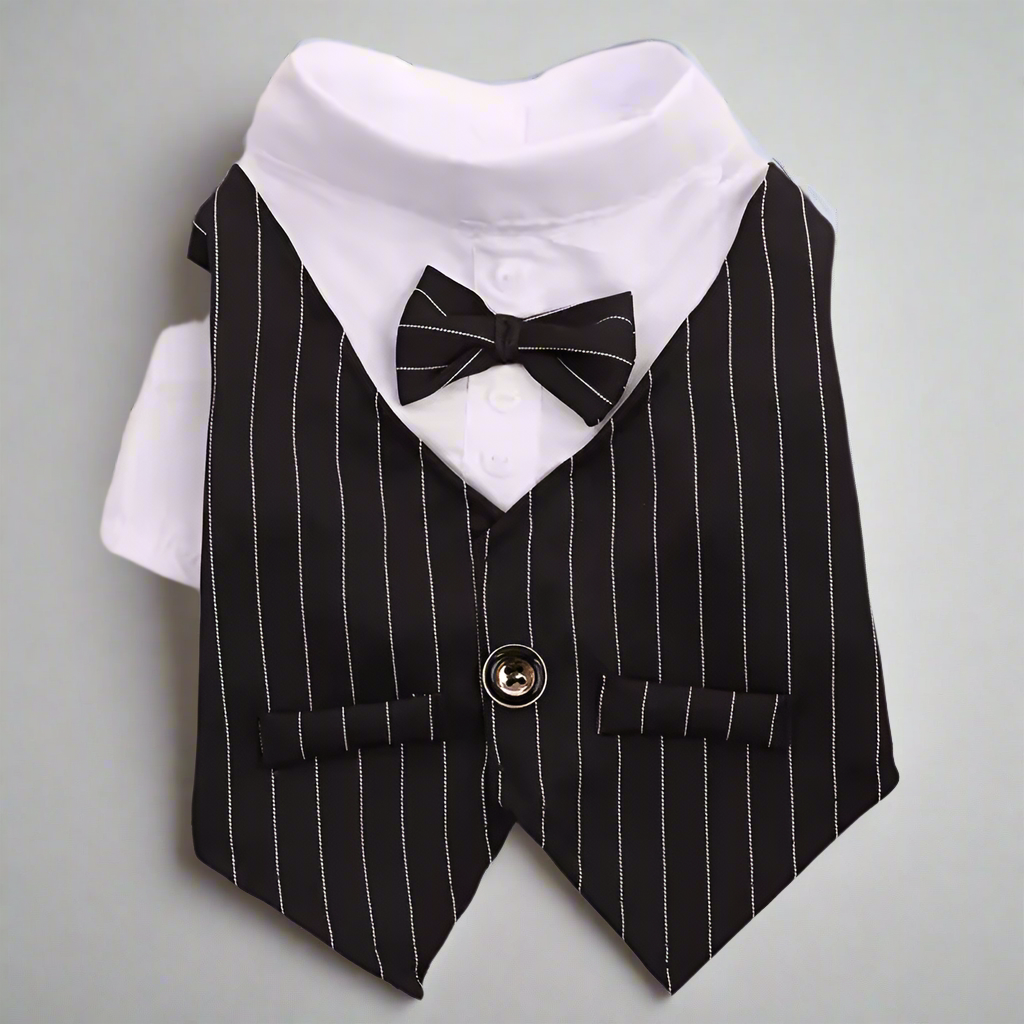 French Bulldog Dog Tuxedo Suit – Wedding Formal Pet Outfit with Bow Tie for Small Dogs, Pug, Corgi, Party Puppy Costume XS–XXL